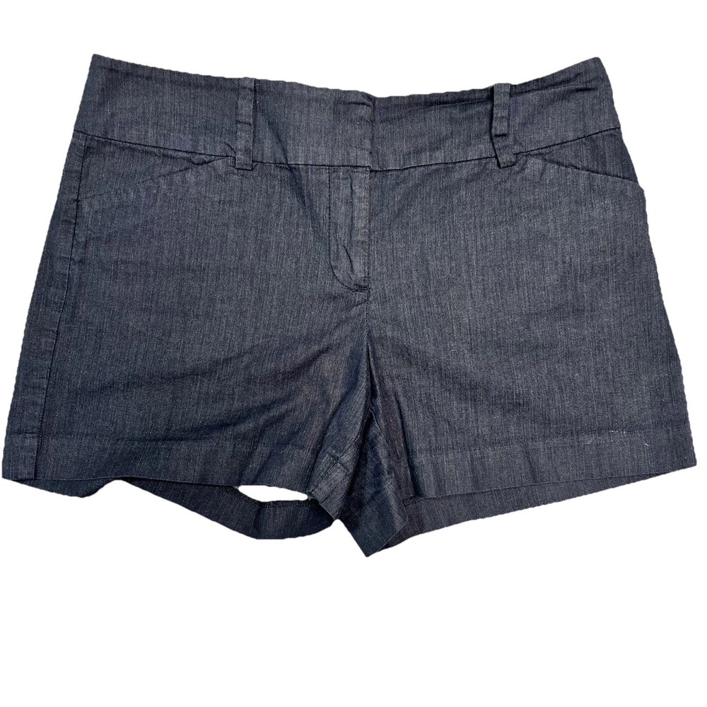 Ann Taylor Signature Chambray Shorts Women's 8 Mid Rise 4" Inseam Blue READ